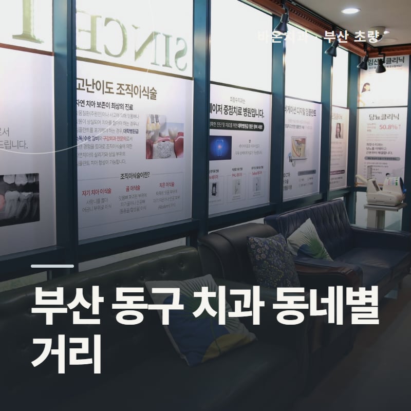 부산 동구 치과 동네별 거리