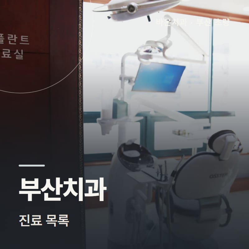 부산치과 진료 목록